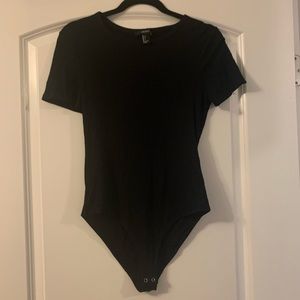 Black Ribbed Bodysuit (Never worn!)